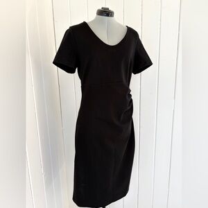 Boden Classic Black Ruched Waist Dress – Size 12R Elegant Essential